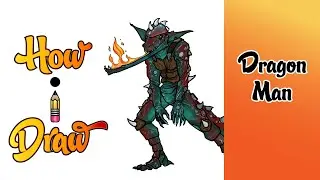 How I Draw a DRAGON MAN for SUNDAY FUNDAY * how to draw a dragon man art lessons drawing tutorials