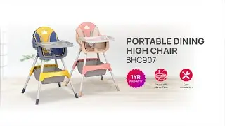 [UNBOX] Samu Giken Foldable & Portable, Adjustable Baby High Chair with Dining Tray BHC-907