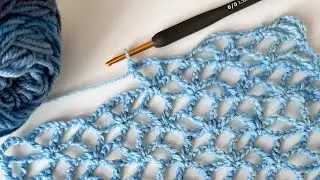 Even novices can do it very easily ❣️ Easy Crochet Rectangle Star Model Shawl, Scarf #crochet