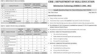 IT Sample Question Paper | CBSE | 2023-24 | Information Technology 402 | Sample Question Paper