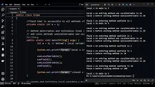 Scope Class Demonstrates Field and Local Variable Scopes - Java