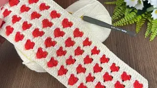 kalp ♥️ desenli çift taraflı tığ işi örgü modeli / bebek battaniye modeli / yelek modelleri #crochet