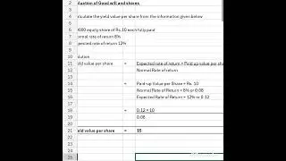 Valuation of Good will and shares| Calculate Yield value per share