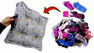 DON'T THROW EVEN THE OLDEST SOCKS / Making A Wonderful Cushion From Old Socks