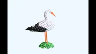How to make 3d origami Stork part 2
