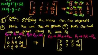 Matrices: Gauss - Jordan method for solution of simultaneous linear non homogeneous equations