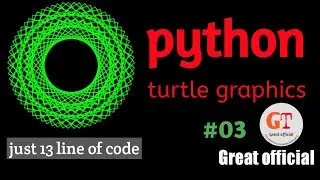python turtle graphics tutorial.Python for beginners.Great official.#03.
