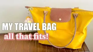What's In My Travel Handbag | Minimal Carry On Essentials | Longchamp Le Pliage
