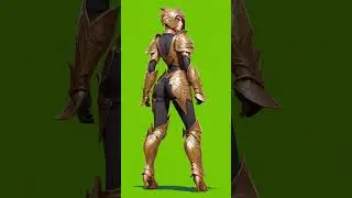 Free Stock Videos - a beautiful medieval fantasy girl wearing gold armor with leather stripes