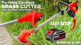 How to Assemble and Setup Cordless Grass Cutter Step by Step | Portable Rechargeable Grass Trimmer