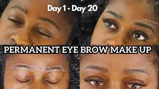 I got micro-shading/ombre powder brows on dark pigmented skin |Before, after & daily healing process