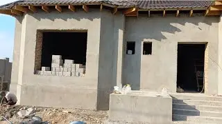 Plastering Techniques| Hollow Blocks Compound Wall Inside Plastering| With Sand and Cement mixing.