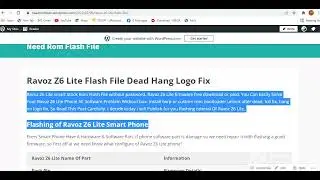 Ravoz Z6 Lite Flash File Tested Firmware