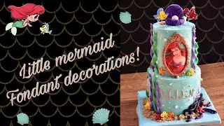 The little mermaid fondant decorations 🧜‍♀️ #littlemermaid #fondantdecorations
