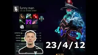 Dota 2: Nine (Storm Spirit) Pro mid VS Pudge Gameplay