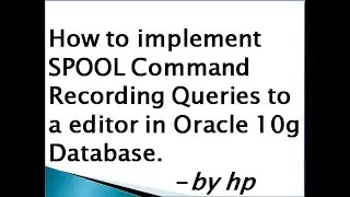 How to implement SPOOL Command Recording Queries to a editor in Oracle 10g Database.