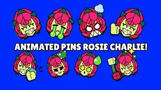 Rosie Charlie Pins (Animated) | Brawl Stars | Green Screen