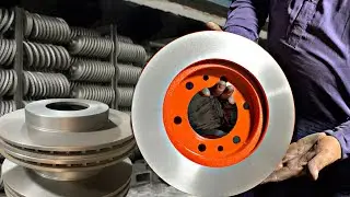 How Car Discs Brakes Rotors are Made || Disc Brake Rotor Truing Made up of Engine Block Scrap