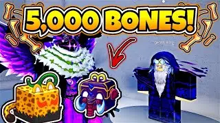 Can 5,000 BONES Get Me A MYTHICAL?? | Spinning From The Death King For Fruits In Blox fruits!