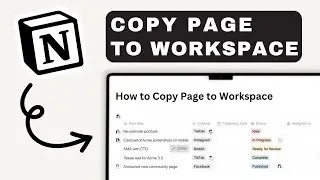 How to Copy a Page to Another Workspace in Notion | Notion For Beginners