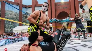Brazo de Oro Jr/Hijo de Mr Niebla/Canelo Casas vs Cuervo/Scoria/Mr Electro con Promotora Gala.
