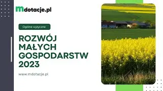 Dotacja na Rozwój Małych Gospodarstw 2023 - Dowiedz się, co musisz zrobić by otrzymać 120 tys, zł.