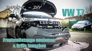 VW T7 - ​​DIY front bumper removal and installation of black EDITION grills.