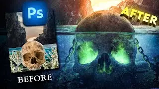 Create an UNDERWATER SKULL in Photoshop | Photo Manipulation