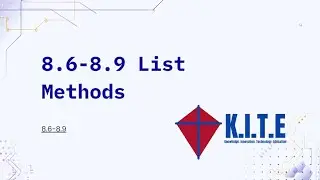 Python List Methods | KITE Free Python Course | 8.6-8.9