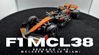 F1 McLaren MCL38 Miami 2024 • Bburago 1/43 • Lando Norris 4 • Formula 1