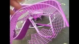 Purple Lasko box fan destruction