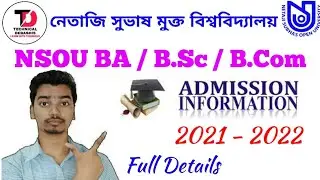 NSOU Admission 2021 || NSOU Graduation Admission 2021-22