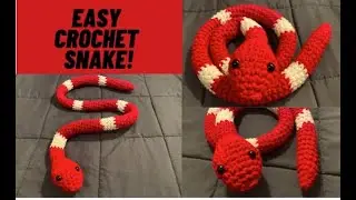 EASY crochet snake tutorial - fun beginner amigurumi, single crochets only :)