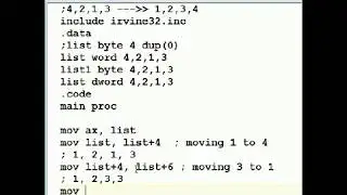 MASM Programming Tutorial Rearrange an array Lec 25