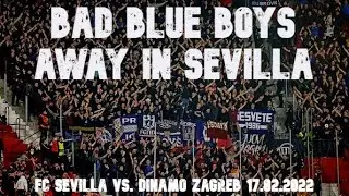 FC Sevilla vs. Dinamo Zagreb 17.02.2022 bad blue boys march away in sevilla zagabria