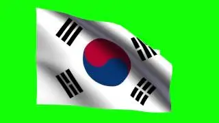 Animated South Korea National flag.