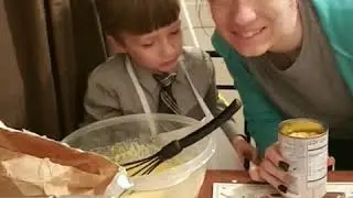 Chef leo making cornbread pudding November raddish kids