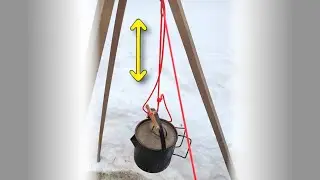 Bushcraft Tripod & Adjustable-Height Pot Hanger