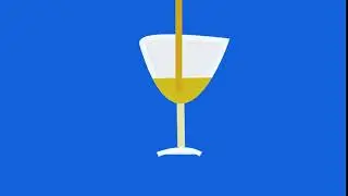 Falling Juice  in the animated glass