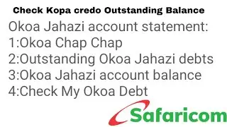 How To Check Safaricom Okoa Outstanding balance