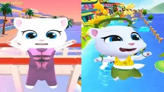 Talking Tom Jetski 2 VS Talking Tom Jetski 3 Talking Angela Gameplay