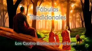 Los  Cuatro Brahmanes y el León - Fábula