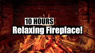 Relaxing Fireplace  • (10 HOURS) • with Burning Logs and Crackling Fire Sounds for Stress Relief