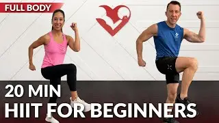 20 Min HIIT Workout for Beginners for Fat Loss - Standing No Jumping No Repeat Easy Low Impact