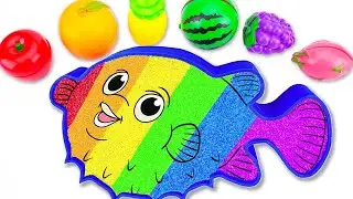 Satisfying Video | How To Make Rainbow Puffer Fish Bathtub by Mixing Glitter Slime Cutting ASMR