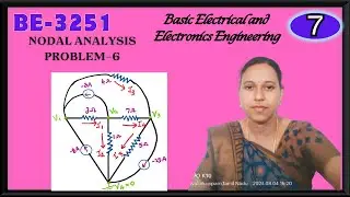 Nodal Analysis Problem No.6|BEEE|BE3251 Basic Electrical and Electronics Engineering| Unit 1