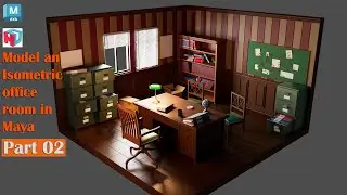 Autodesk Maya Tutorial | How to model an isometric office in Maya | Part 2 of 4.