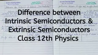 Difference Between Intrinsic and Extrinsic Semiconductors, Chapter 14, Semiconductor, Class 12