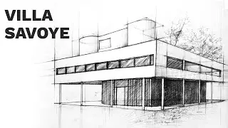 Villa Savoye perspective drawing #1 | famous architecture