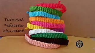 Amarres, Comienzos Tutorial | como hacer | diy | Iniciación al MACRAME Pulsera de Hilo Candy Stripe